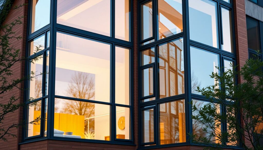 Fenster für dauerhafte Energieeinsparungen im modernen Wohngebäude Fenster für dauerhafte Energieeinsparungen im modernen Wohngebäude